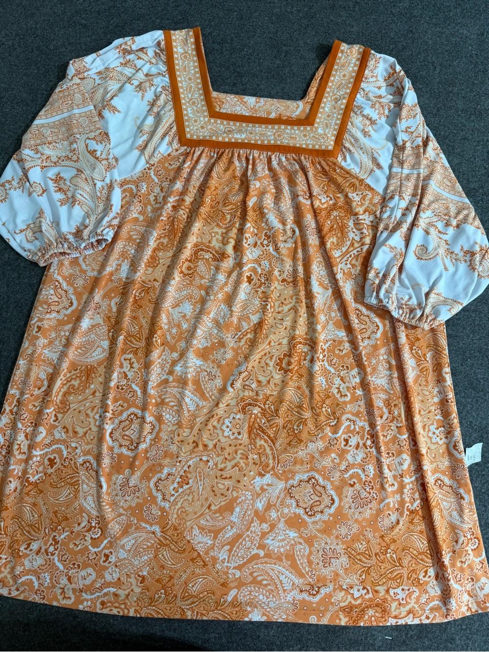 Michael Kors Paisley Mini Dress in Orange & White Size XL Like New